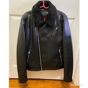 zara XL jacket for men black leather 3 uses very